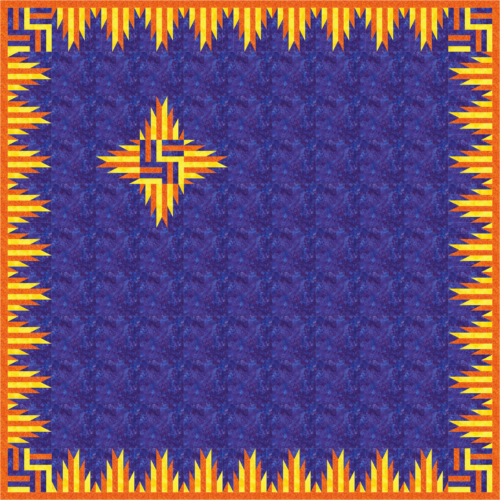 Phoenix is an example how the Modern Burst Block can be incorporated in a quilt in a dramatic way