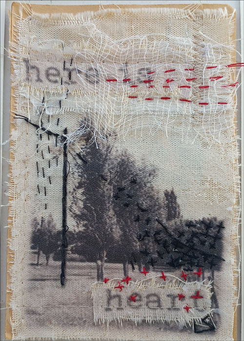 'Waar die hart lê', 12 x 8cm, Digital print on cotton, Lein Smuts